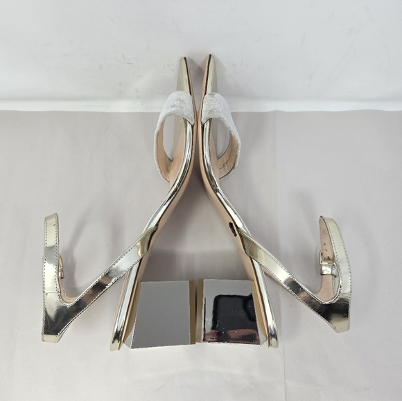 AGL Angie Sandels Womens Sz 39.5=9.5 Velvet Toe Strap Cube Block Heel Dressy - Picture 5 of 13